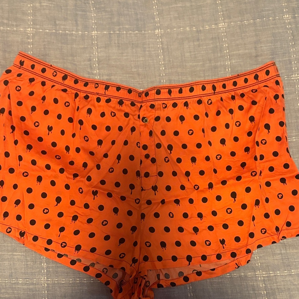 Orange Polka Dot Sleep Shorts